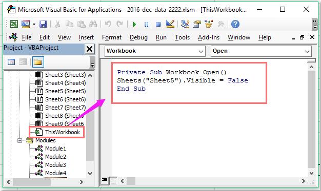 Hướng dẫn cách tự động ẩn các sheets cụ thể khi mở tệp Excel